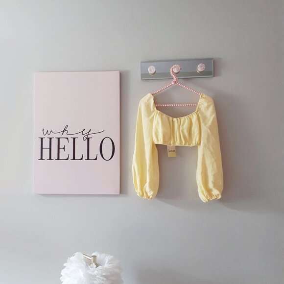 NWT Kourt yellow puff sleeve crop top & maxi skirt bundle set, S - Picture 6 of 11